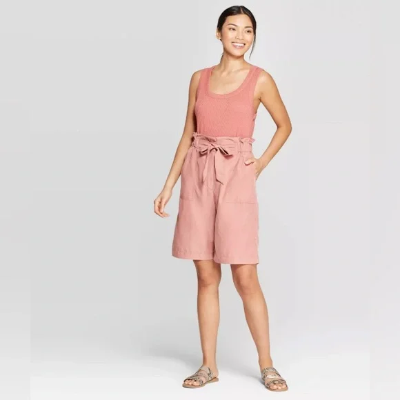 3X George 100% Cotton Paperbag Shorts - Picture 3 of 16